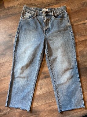 PacSun Women’s Stretch Straight Medium Wash Blue Denim Jeans Button Size 28